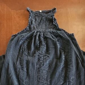 Zara Black Lace Maxi Dress Size USA L